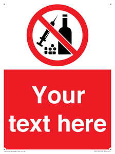 PV5153: Custom No alcohol or drugs Sign