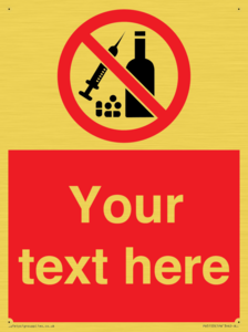 PV5153: Custom No alcohol or drugs Sign