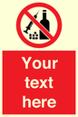 PV5153: Custom No alcohol or drugs Sign