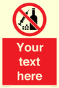 PV5153: Custom No alcohol or drugs Sign