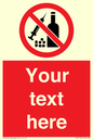 PV5153: Custom No alcohol or drugs Sign