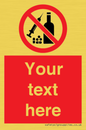 PV5153: Custom No alcohol or drugs Sign