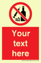 PV5153: Custom No alcohol or drugs Sign