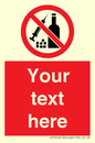 PV5153: Custom No alcohol or drugs Sign