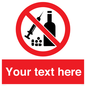 PV5153: Custom No alcohol or drugs Sign