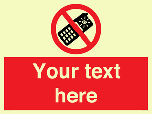 PV5154: Custom No camera phones Sign