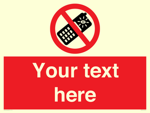 PV5154: Custom No camera phones Sign