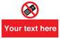 PV5154: Custom No camera phones Sign
