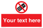 PV5154: Custom No camera phones Sign