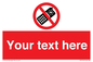 PV5154: Custom No camera phones Sign