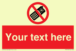 PV5154: Custom No camera phones Sign