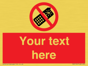 PV5154: Custom No camera phones Sign