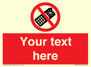 PV5154: Custom No camera phones Sign