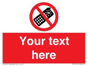 PV5154: Custom No camera phones Sign