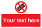 PV5154: Custom No camera phones Sign