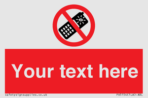 PV5154: Custom No camera phones Sign