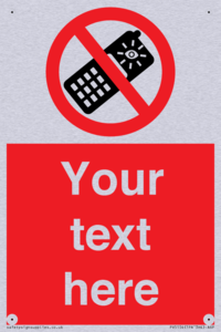 PV5154: Custom No camera phones Sign
