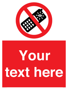 PV5154: Custom No camera phones Sign