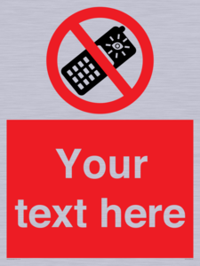 PV5154: Custom No camera phones Sign