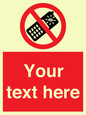 PV5154: Custom No camera phones Sign