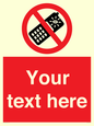 PV5154: Custom No camera phones Sign