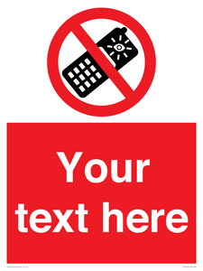 PV5154: Custom No camera phones Sign