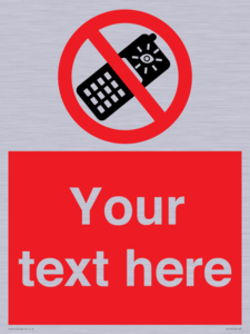 PV5154: Custom No camera phones Sign