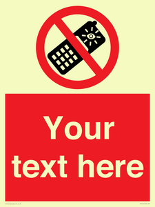 PV5154: Custom No camera phones Sign