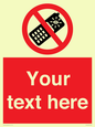 PV5154: Custom No camera phones Sign