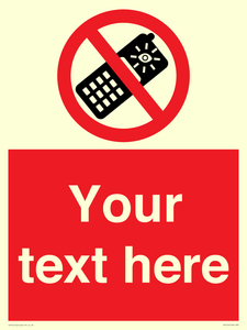 PV5154: Custom No camera phones Sign