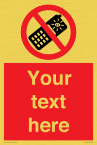 PV5154: Custom No camera phones Sign