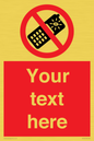 PV5154: Custom No camera phones Sign