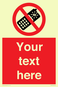 PV5154: Custom No camera phones Sign