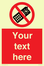 PV5154: Custom No camera phones Sign