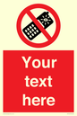 PV5154: Custom No camera phones Sign