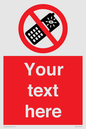 PV5154: Custom No camera phones Sign