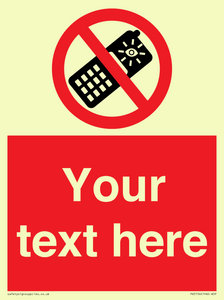 PV5154: Custom No camera phones Sign