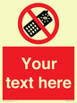 PV5154: Custom No camera phones Sign