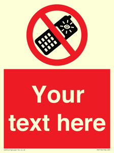 PV5154: Custom No camera phones Sign