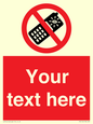 PV5154: Custom No camera phones Sign