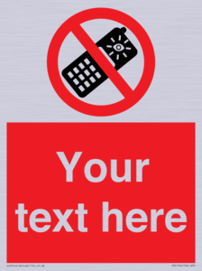 PV5154: Custom No camera phones Sign