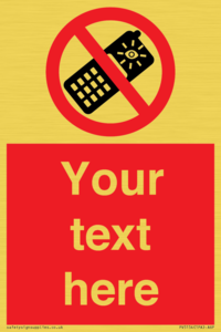 PV5154: Custom No camera phones Sign
