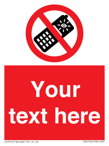 PV5154: Custom No camera phones Sign