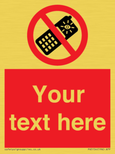 PV5154: Custom No camera phones Sign