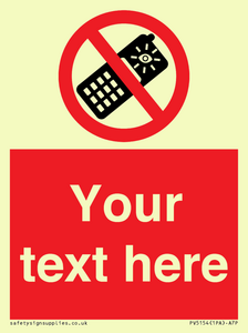 PV5154: Custom No camera phones Sign