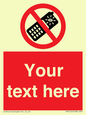 PV5154: Custom No camera phones Sign
