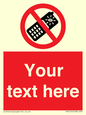 PV5154: Custom No camera phones Sign