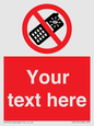 PV5154: Custom No camera phones Sign