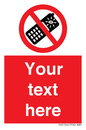 PV5154: Custom No camera phones Sign