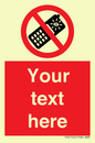PV5154: Custom No camera phones Sign